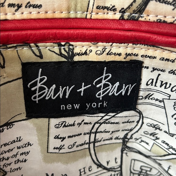 Barr + Barr Luxurious Red Leather Double Handle Travel Tote Bag Purse 🌺🌺 - Picture 9 of 11